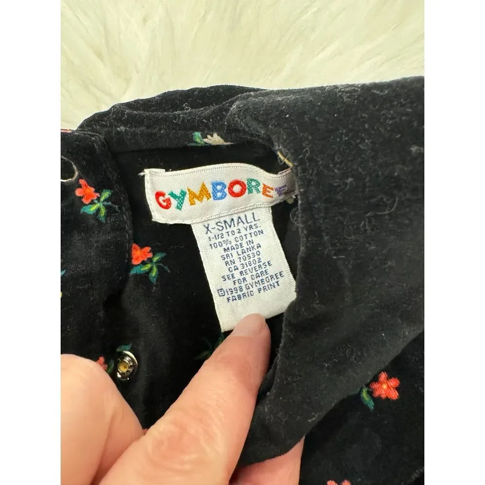 Vintage‎ Gymboree black velvety dress 18/24m EUC